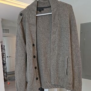 Gray Men's Cardigan Sweater